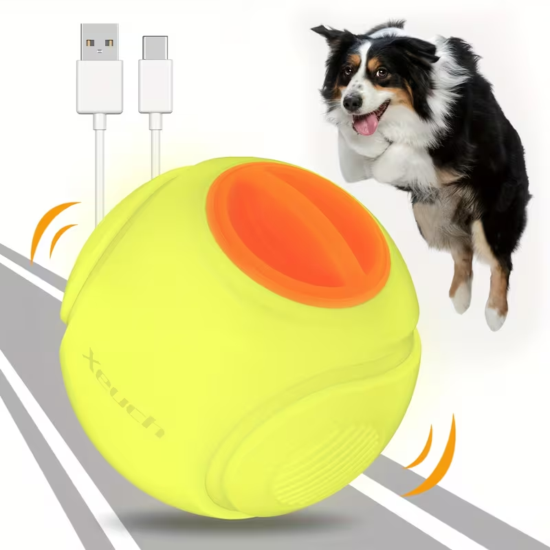 Dog Toy 2.5-Inch Motion-Activated LED Ball with USB-Rechargeable Battery for Night Fetch and Chase