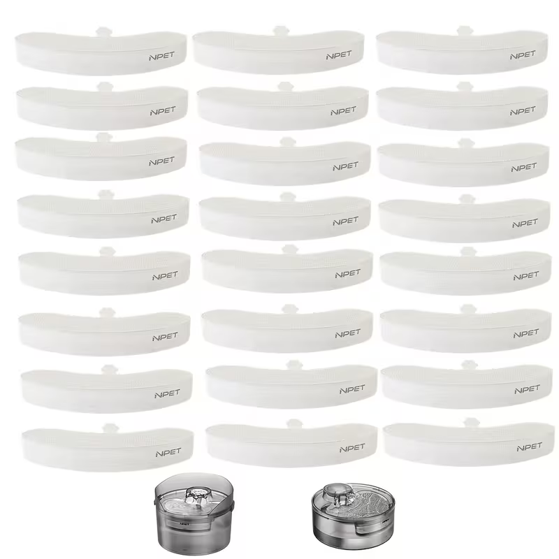 NPET DF10 Pet Water Fountain Replacement Filters – Multi-Pack Activated Carbon Filter Cartridges for Dog & Cat Water Fountain