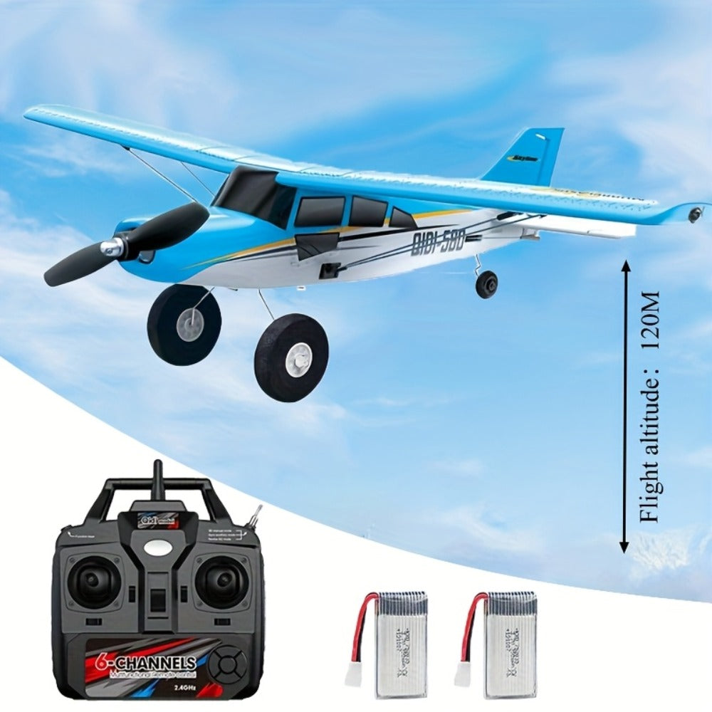 Brushless Fixed Wing RC Plane 6-Channel 6-Axis Gyro 3D Aerobatic Stunts 2 Batteries Included