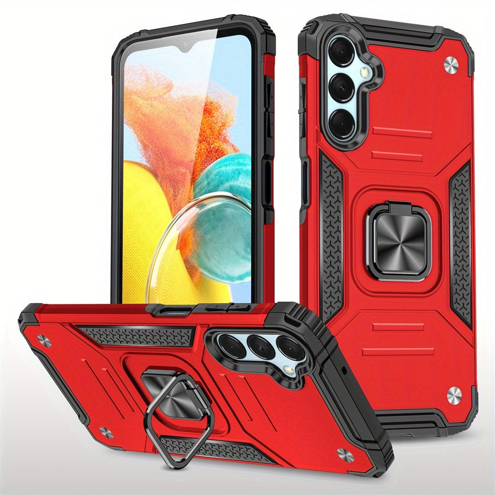 Phone Case Dual-Layer PC and TPU Ring-Kickstand Cover for Samsung Galaxy A15 5G in Three Colors