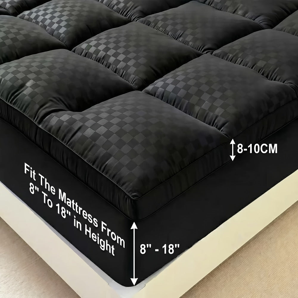 Quilted Mattress Topper Pillow Top 1000GSM – Fitted Mattress Pad Cover Deep Pocket 8-21 Inch, Breathable Cooling Mattress Protector Twin