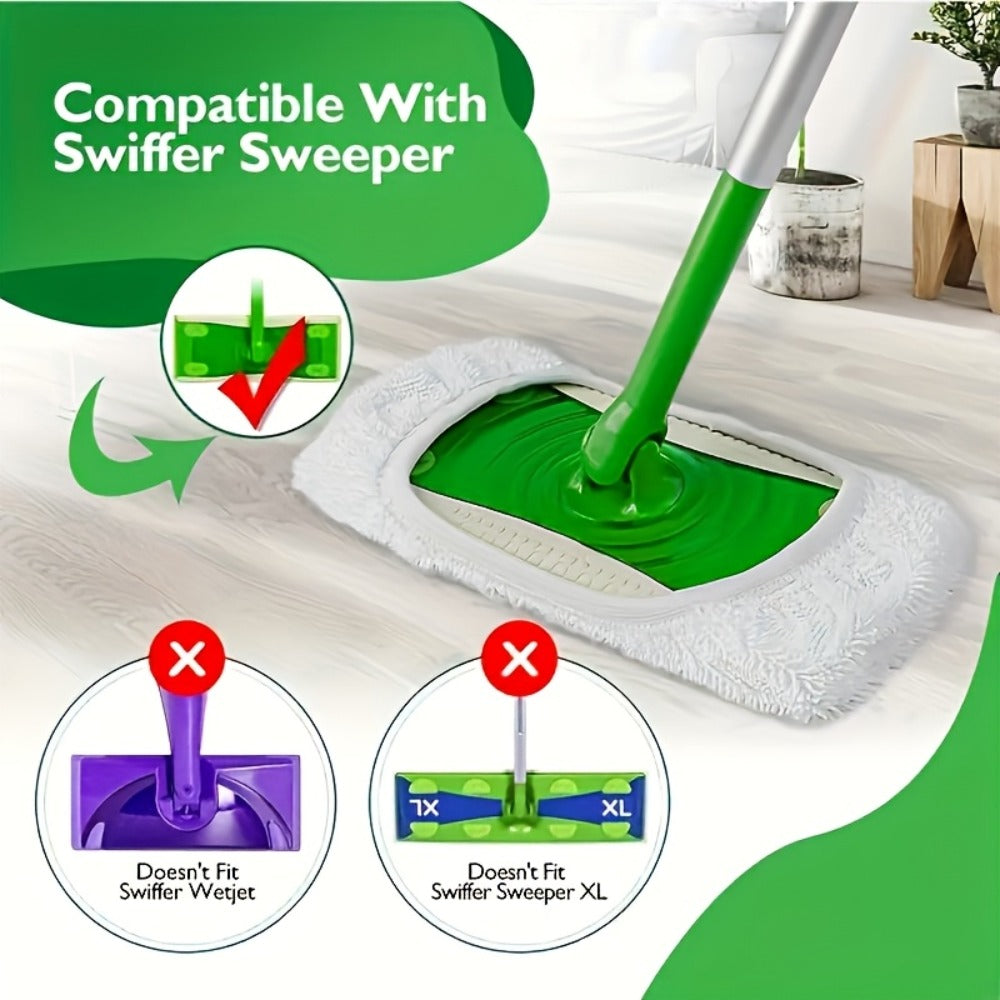 Washable Flat Mop Pads 15 Pack, Reusable Microfiber Replacement Pads for Flat Floor Mops, Wet & Dry Cleaning