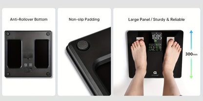 Smart Body Scale 14-in-1, Body Fat Scale with BMI, Mass & 14 Health Metrics, Wireless Bluetooth App Sync