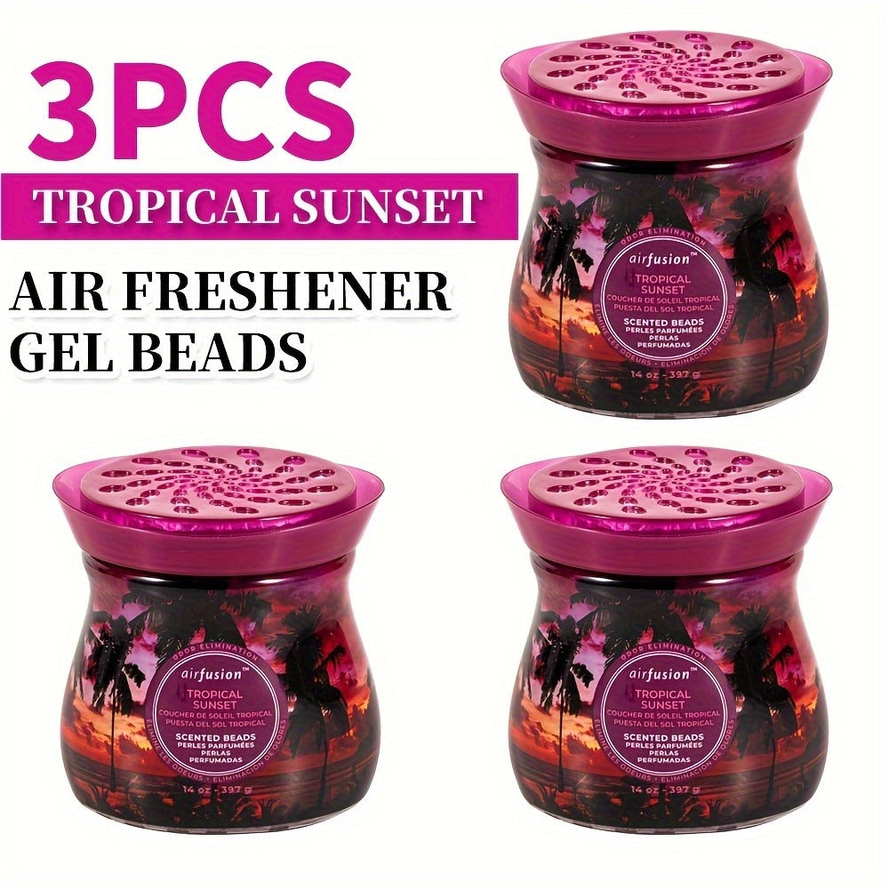 Air Freshener Scented Beads 3-Pack, Fragrance Beads, Multi-Purpose Odor Eliminator for Home, Car