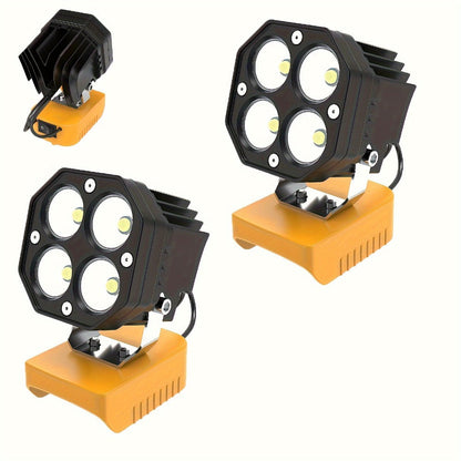 Four-Leaf Clover LED Work Light Compatible with DeWalt 20V Battery, Portable Cordless Job Site Lamp with Built-In Switch for Workshop