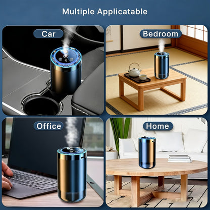 4-in-1 Car Air Freshener Diffuser with Starry Sky Projection – Aromatherapy Humidifier Dynamic Ambient Light, USB Powered
