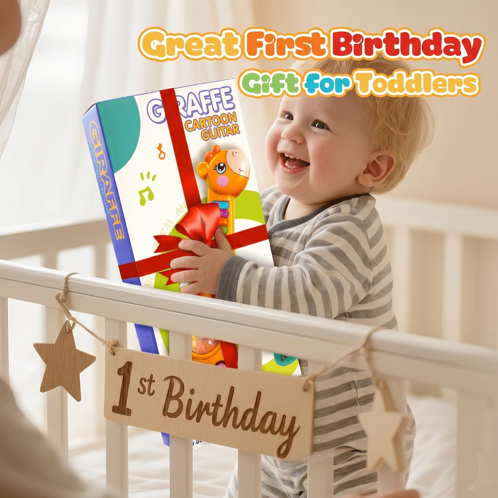 Giraffe Guitar Toy Baby 12 Months with Piano Keys, Animal Sounds & Flashing with the Listed Color, Size or Set Options for Everyday Use