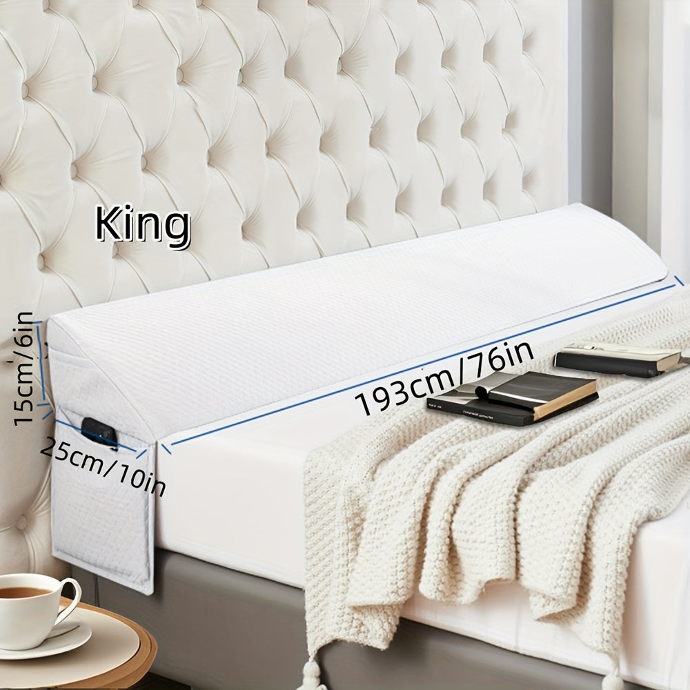 Mattress Gap Wedge Pillow in Twin, Full, Queen or King with Grey, White and Bamboo-Labeled Options