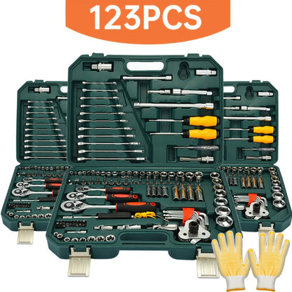 Ratchet Socket Wrench Set with Handle – 50/53/96/123/218/999PCS | 3/8" Drive CR-V Steel | Metric & Imperial Sizes | Car Maintenance