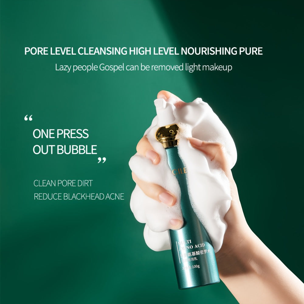 Amino Acid Bubble Facial Cleanser with Rose Water 100g, Deep Cleansing Gentle Mousse Face Wash