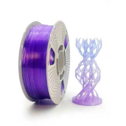 3D Printer Filament Gryddle Rainbow PLA 1.75mm 0.55lb Spool with Crystal, Jelly or Matte Color-Shift Finish