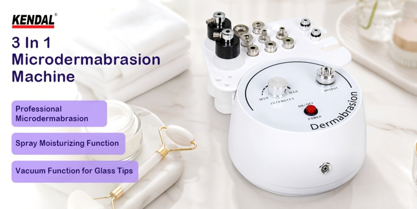 Microdermabrasion Machine Professional 3-in-1 Dermabrasion Vacuum Spray Facial Device for Bath Time, Home Spa and Personal Care