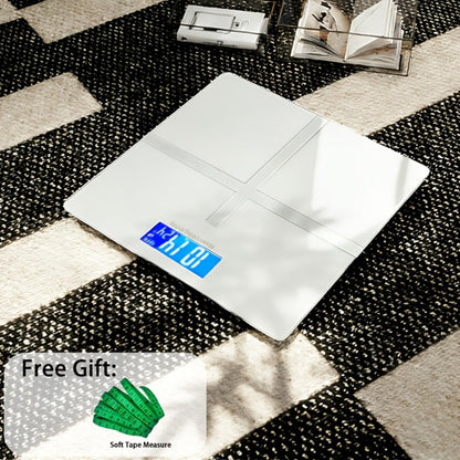 Digital Bathroom Scale High Precision – 396 lb Capacity Electronic Weight Scale with LCD Display, Available with Tape Measure & Storage