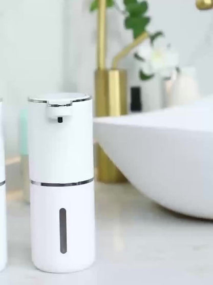 Foam Soap Dispenser Wall Mount Touchless 400ml USB Rechargeable IPX5 4 Adjustable Levels for Home Cooking, Dining and Outdoor Meals