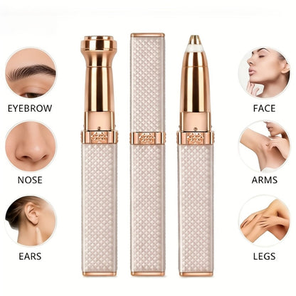 Women's Electric Shaver 2-in-1 Hair Removal Device - USB Rechargeable Wet Dry Body Shaver for Eyebrows Bikini Nose Face