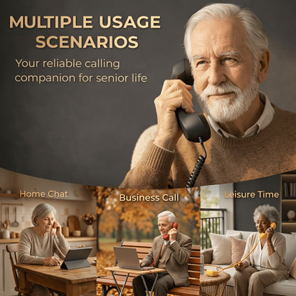 Retro Phone Handset for Smartphone Tablet & Computer, Hands-Free Calling, Volume Control, Clear Sound