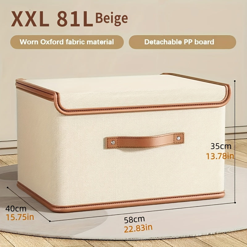 Foldable Storage Bins with Lids 2-Pack, Large Collapsible Clothes Organizer with Flip-Top Closure – Under Bed Storage for Bedroom, Closet