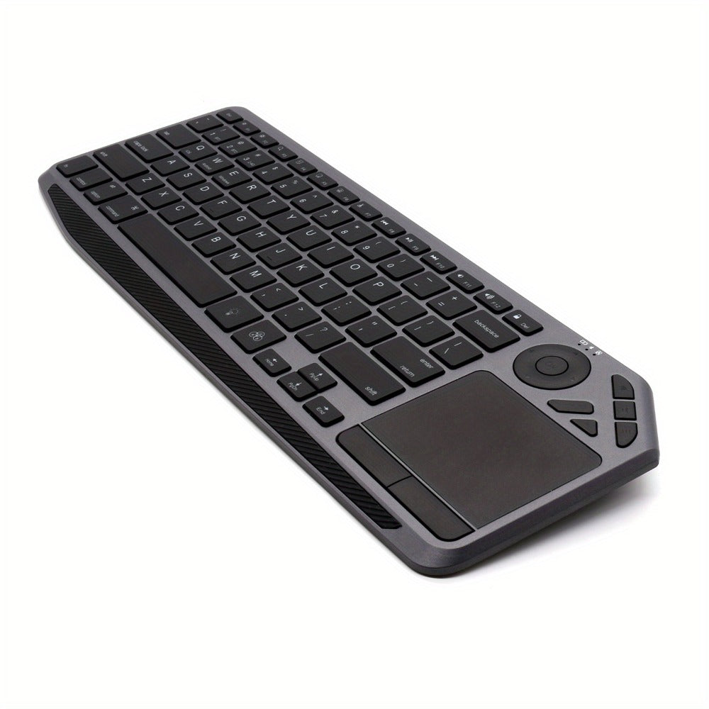 Touchpad Wireless Keyboard 2.4G Dual Mode, Backlit Multimedia Hotkeys, Type-C Rechargeable, All-in-One Remote for Smart TV