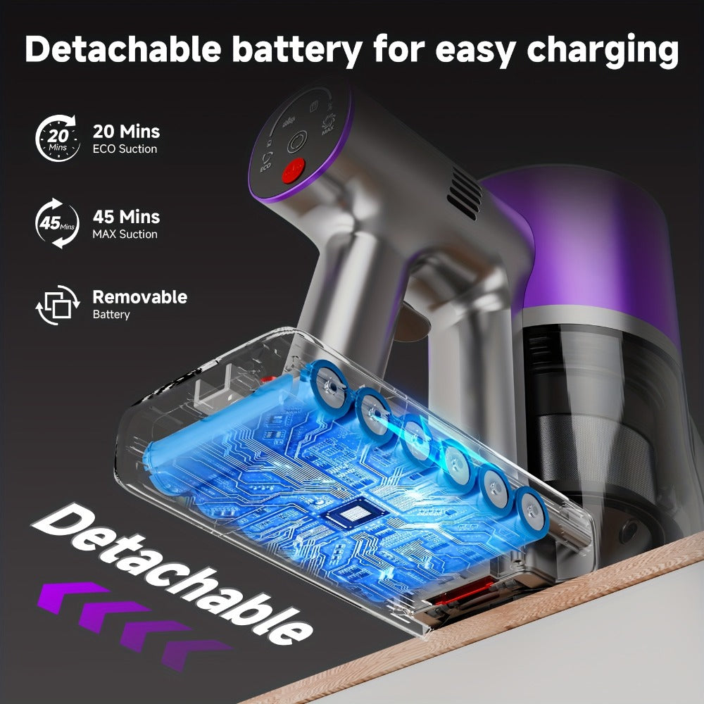 Cordless Vacuum Cleaner 58Kpa Strong Suction 6-in-1 Rechargeable Stick Vacuum for Entryways, Bedrooms and Living Spaces