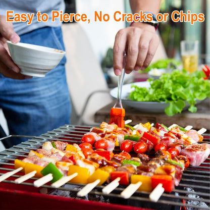 Bamboo Appetizer Skewers 400 Pack 6 Inch for Grilling, Camping and Outdoor Meals, with the Listed Configuration