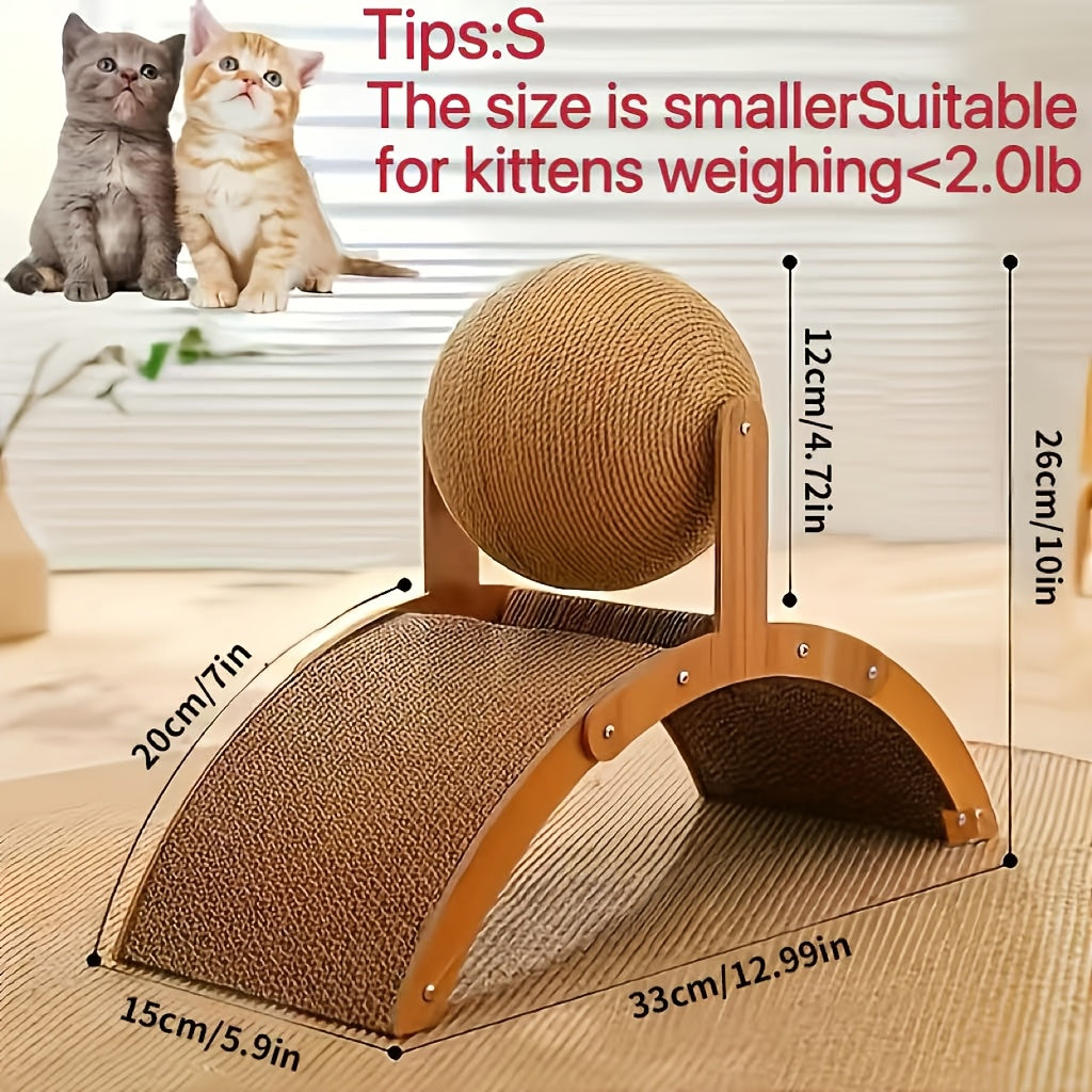 Cat Scratching Ball & Post 2-in-1 with Hanging Ball Toy – Extra Tall Sisal Cat Scratcher for Claw Sharpening