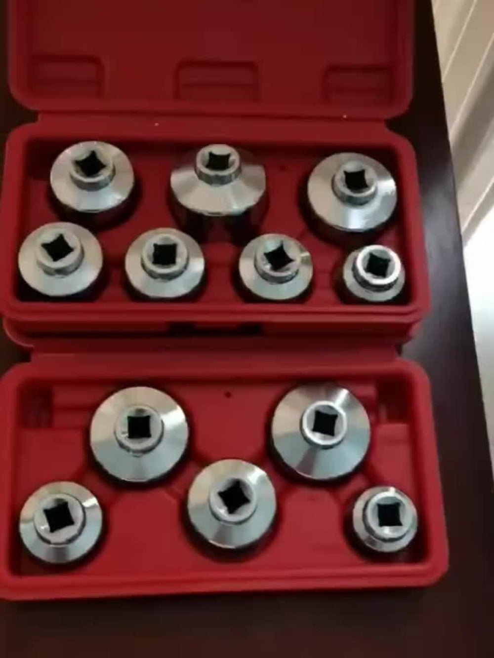 7-Piece Oil Filter Wrench Socket Set – CR-V Steel Hexagonal Cap Wrenches 24mm to 38mm, 3/8-Inch Drive, Universal Fit for Car Oil Filter