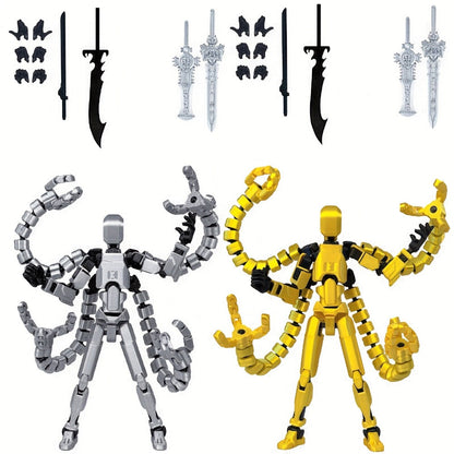 2pcs T13 Multi-Joint Action Figure Robot Set – 3D Printed Articulated Nova T-13 Mobile Robot Doll Desktop Decoration Game Enthusiast