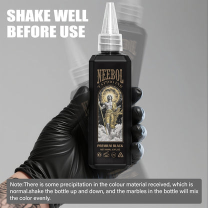 Tattoo Ink Neebol Black 3.38oz 100ml Single Bottle with Black Ink Configuration with Item-Specific Color, Capacity and Bottle Choices