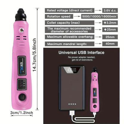 Cordless Rotary Tool Kit 3.6V USB Charging for Entryways, Bedrooms and Living Spaces, with the Listed Configuration