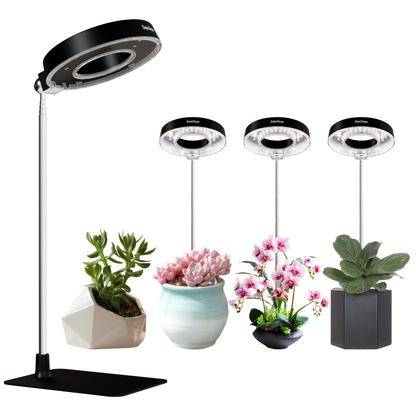 Magnetic Grow Light with 360° Adjustable Head – Full Spectrum Plant Growth Lamp with Auto Timer, 4-Level Dimmer & Adjustable Height