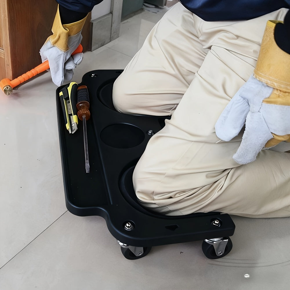 Rolling Knee Pad with Wheels & Built-In Tool Tray – Cushioned Kneeling Platform for Mechanics, Carpenters & Flooring Work