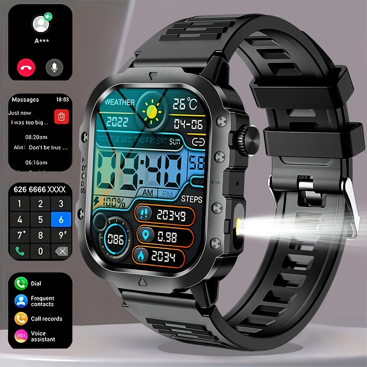 Smartwatch with 100+ Sport Modes, Fitness Tracker, Smart Notifications and Wellness Readouts