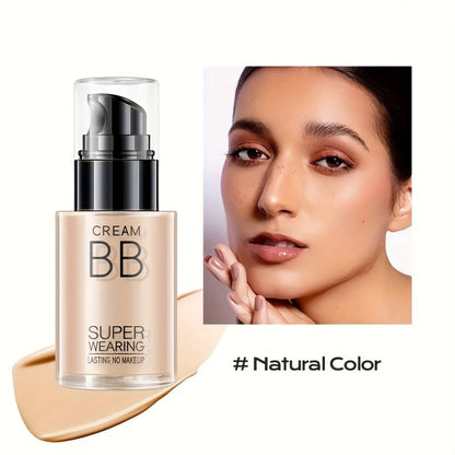BB Cream Liquid Foundation Set 2-Piece with Makeup Sponge, for Makeup, Travel and Everyday Vanity Use