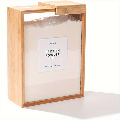 Food Storage Containers Two-Piece Bamboo Box Set with Sliding Lids and 101 oz Capacity per Container