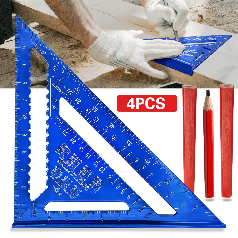 Aluminum Triangle Square Ruler 12 Inch Woodworking Angle Measuring Marking Tool for Entryways, Bedrooms and Living Spaces