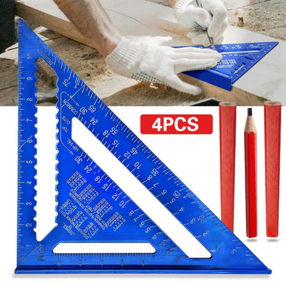 Aluminum Triangle Square Ruler 12 Inch Woodworking Angle Measuring Marking Tool for Entryways, Bedrooms and Living Spaces
