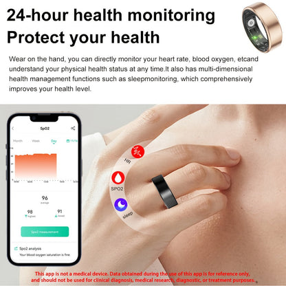 Smart Ring Health & Fitness Tracker Titanium – IP68 Waterproof, Sleep Heart Rate Step Calorie Stress Monitor, BLE 5.3 Magnetic Charging