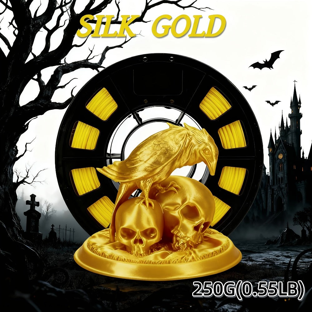 3D Printer Filament PLA 1.75mm 250g Spool with 12 Silk-Look, Transparent and Solid Color Options