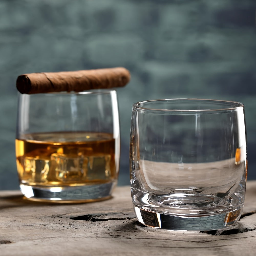 Crystal Rocks Glasses Set of 6, 10.5oz Premium Whiskey Tumbler, Clear Bourbon Scotch Cocktail Drinking Glasses