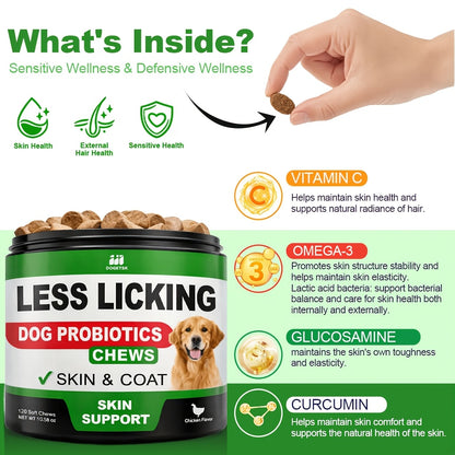 Dog Immune & Gut Support Chews 120ct – Chicken Flavor Soft Chews for Healthy Skin & Coat, Digestive Health & Immune Boost