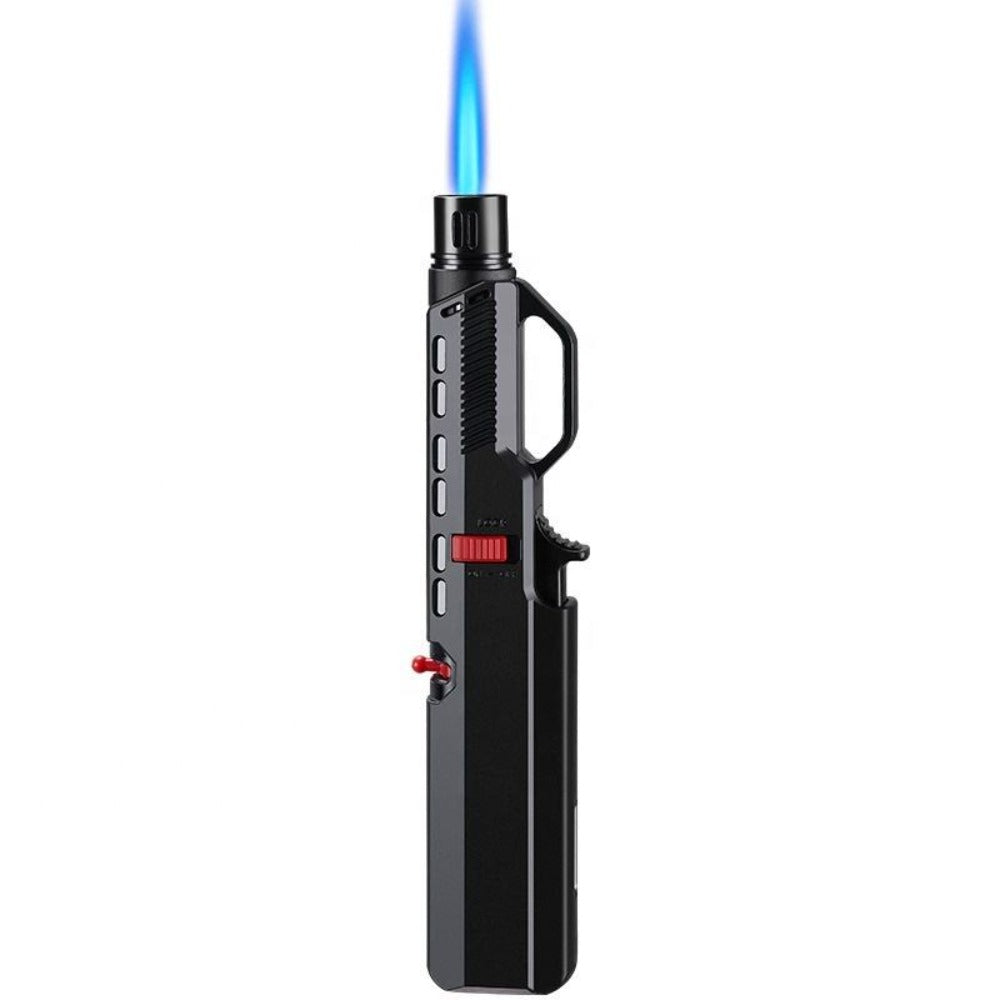 1300° Outdoor Windproof Torch Lighter Blue Flame with Safety Lock & Grip - Refillable for Candles