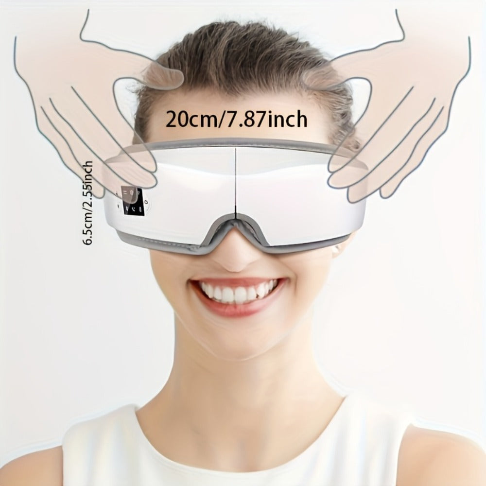 Eye Massager with Heat - 4D Intelligent Portable Eye Mask Massager with Pneumatic Compression, Vibration