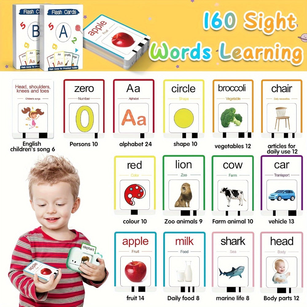 Talking Flashcard Machine for Toddlers 160 Words with the Listed Color, Size or Set Options for Everyday Use