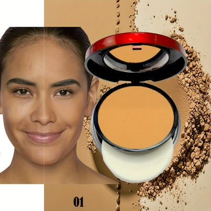 Pressed Powder Foundation Contour Matte Ful1l Coverage Oil Control Waterproof, 6 Shades Light to Dark