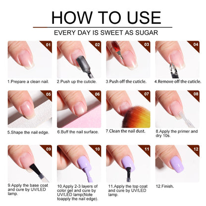 Gel Nail Polish Kit with UV Lamp & Electric Nail Drill – 12 Colors Gel Polish Set, Poly Extension Gel, Top &