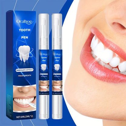 Teeth Whitening Pen 2-Pack, Gluten-Free Gel Formula for Yellow Teeth, Gentle Deep Cleaning & Bright White Smile