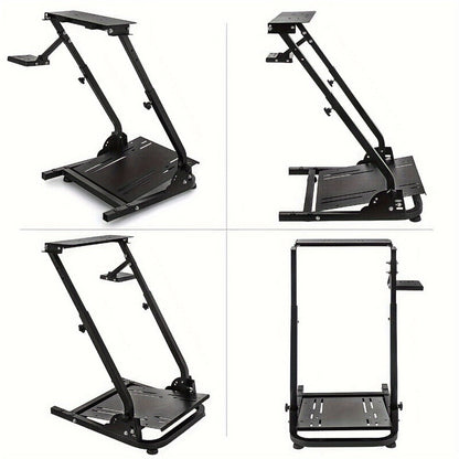 Racing Wheel Stand Height Adjustable 22"-30" Steel Driving Simulator Cockpit, Compatible with Logitech G25 G27 G29 G920