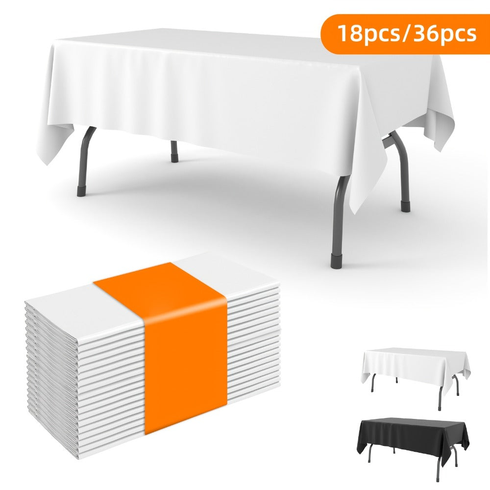 Disposable Plastic Tablecloths 18/36 Pack 54x108 Inch – Leakproof Sturdy White Table Cover for Party Picnic Wedding Birthday Banquet Outdoor