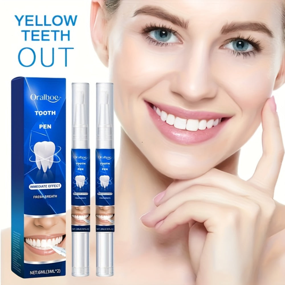 Teeth Whitening Pen 2-Pack, Gluten-Free Gel Formula for Yellow Teeth, Gentle Deep Cleaning & Bright White Smile