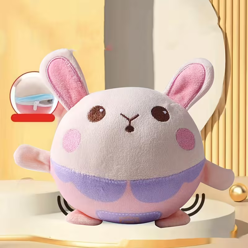 Dog Toy USB-Rechargeable Bouncing Character with Voice Recording, Music and Animal Sound Modes